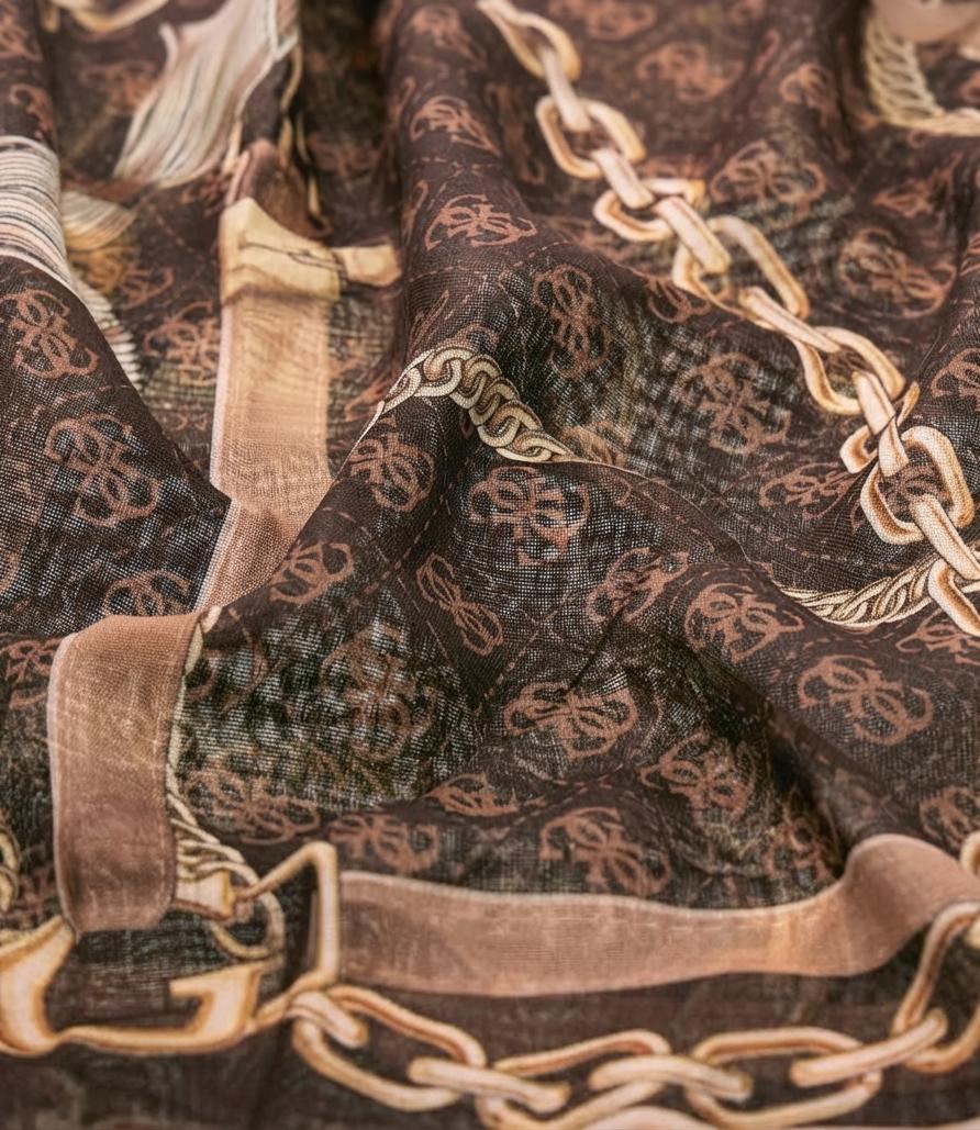 Guess Sciarpa Kefiah Brown Donna