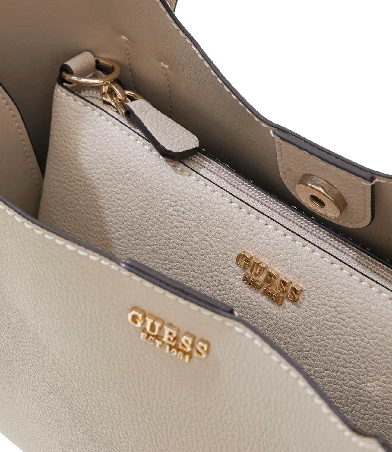 Guess Borsa Melody 2 In 1 Satchel Light Taupe Donna