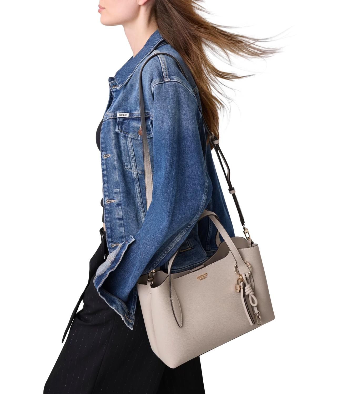 Guess Borsa Melody 2 In 1 Satchel Light Taupe Donna