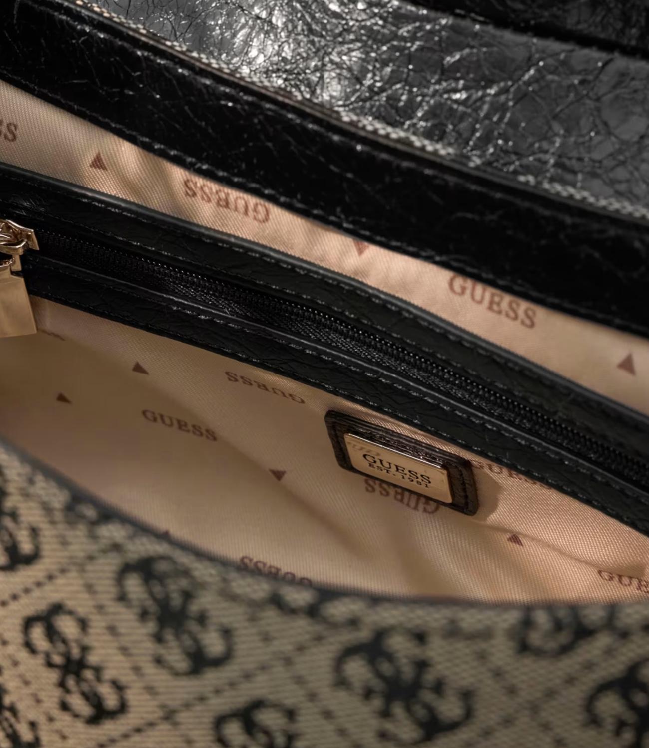 Guess Borsa Samantha Flap Black Logo Donna