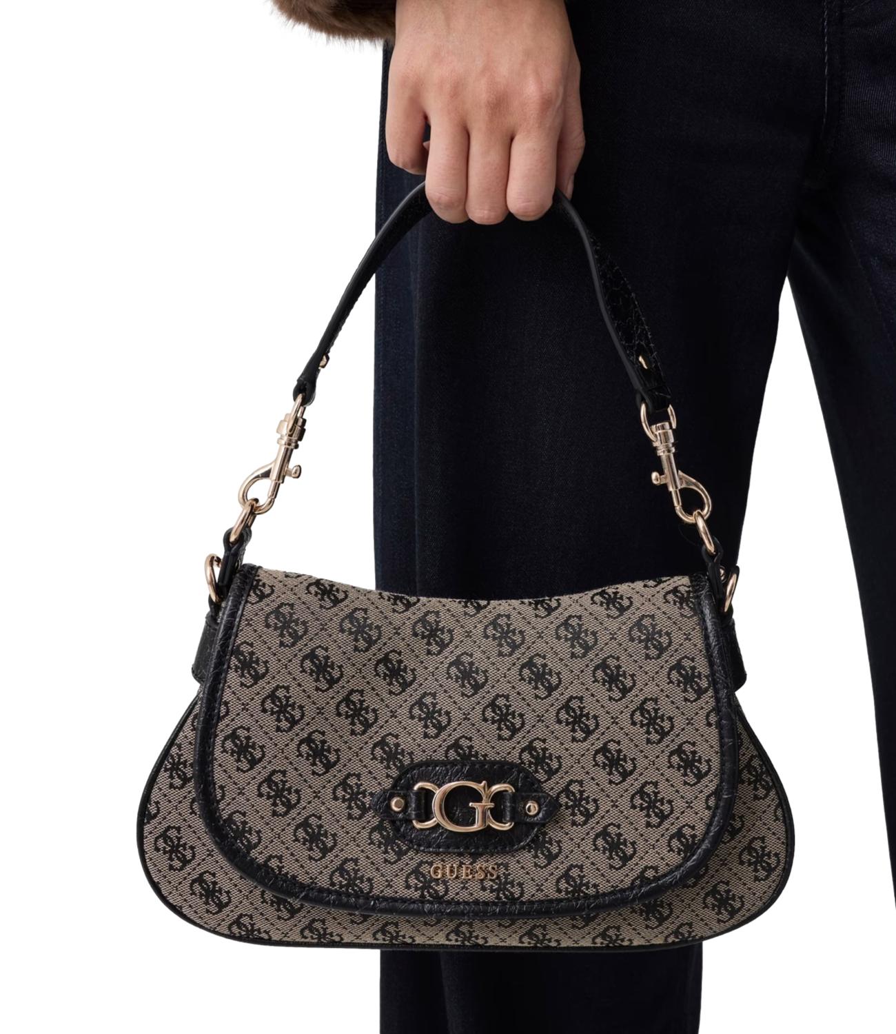 Guess Borsa Samantha Flap Black Logo Donna