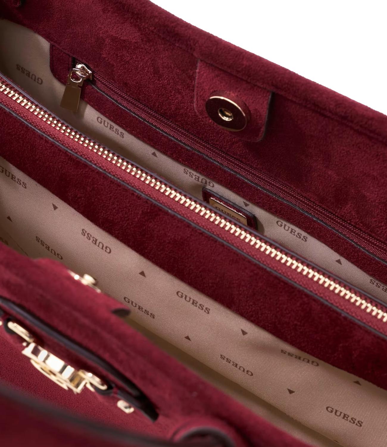 Guess Borsa Samantha Girlfriend Satchel Merlot Donna