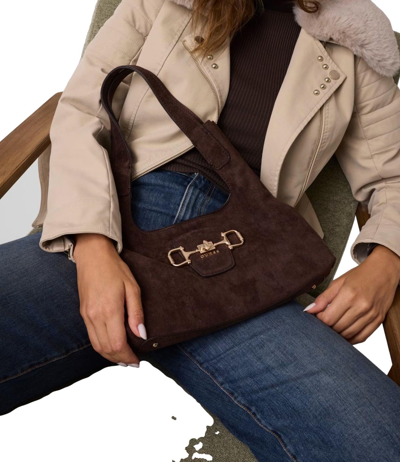 Guess Borsa Sunset Small Hobo Espresso Donna