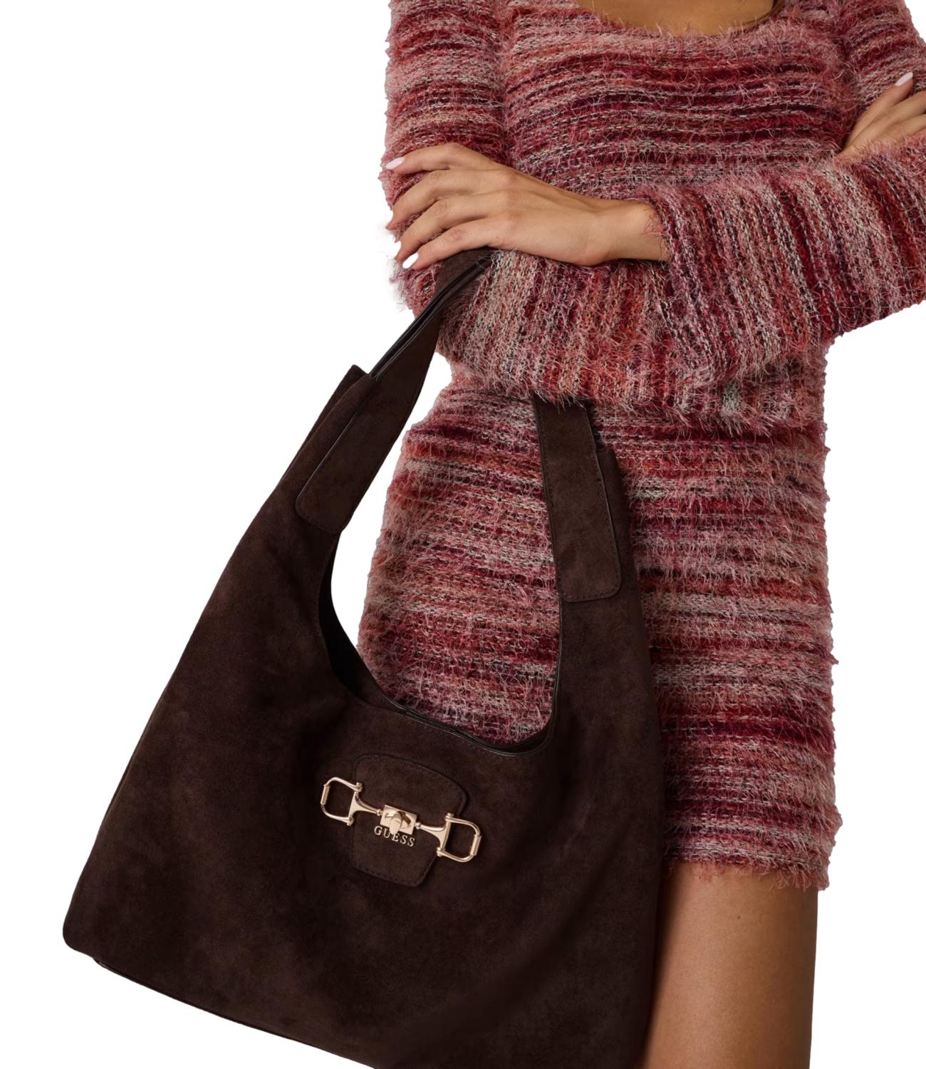 Guess Borsa Hobo Maxi Sunset Espresso Donna