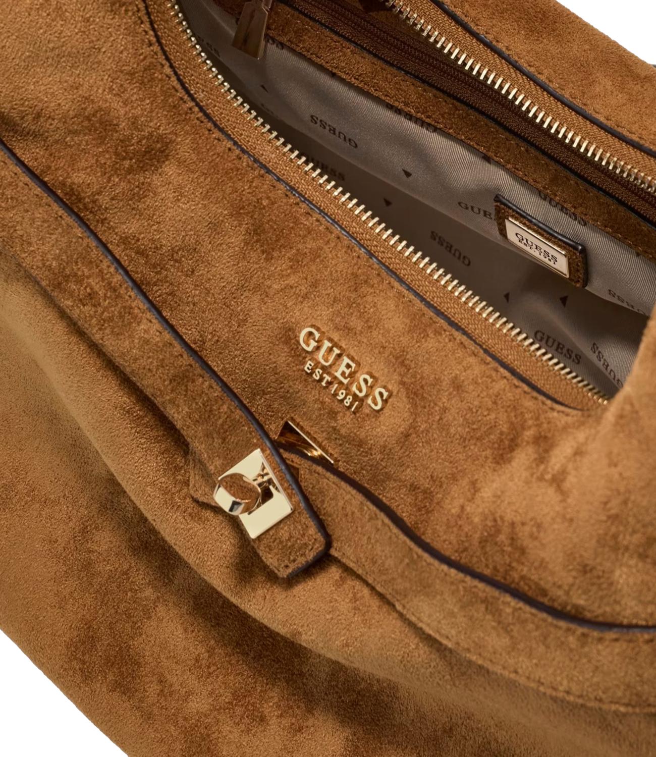 Guess Borsa Ella Hobo Cognac Donna