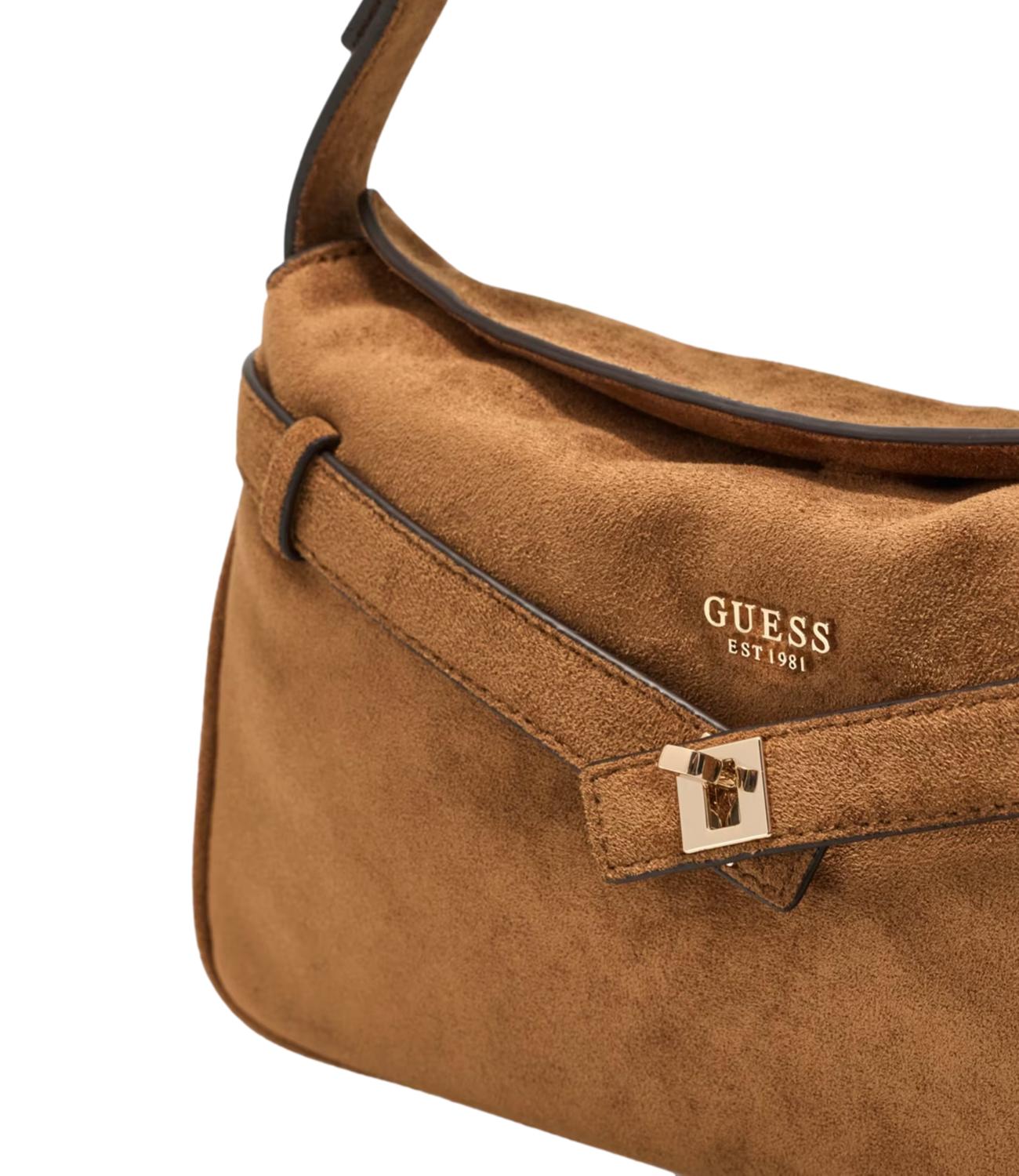 Guess Borsa Ella Shoulder Cognac Donna