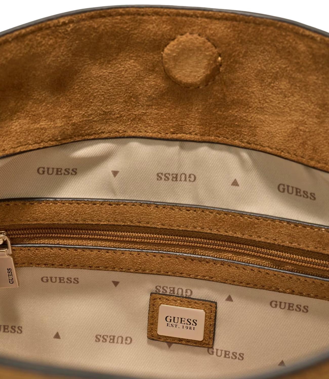 Guess Borsa Ella Shoulder Cognac Donna