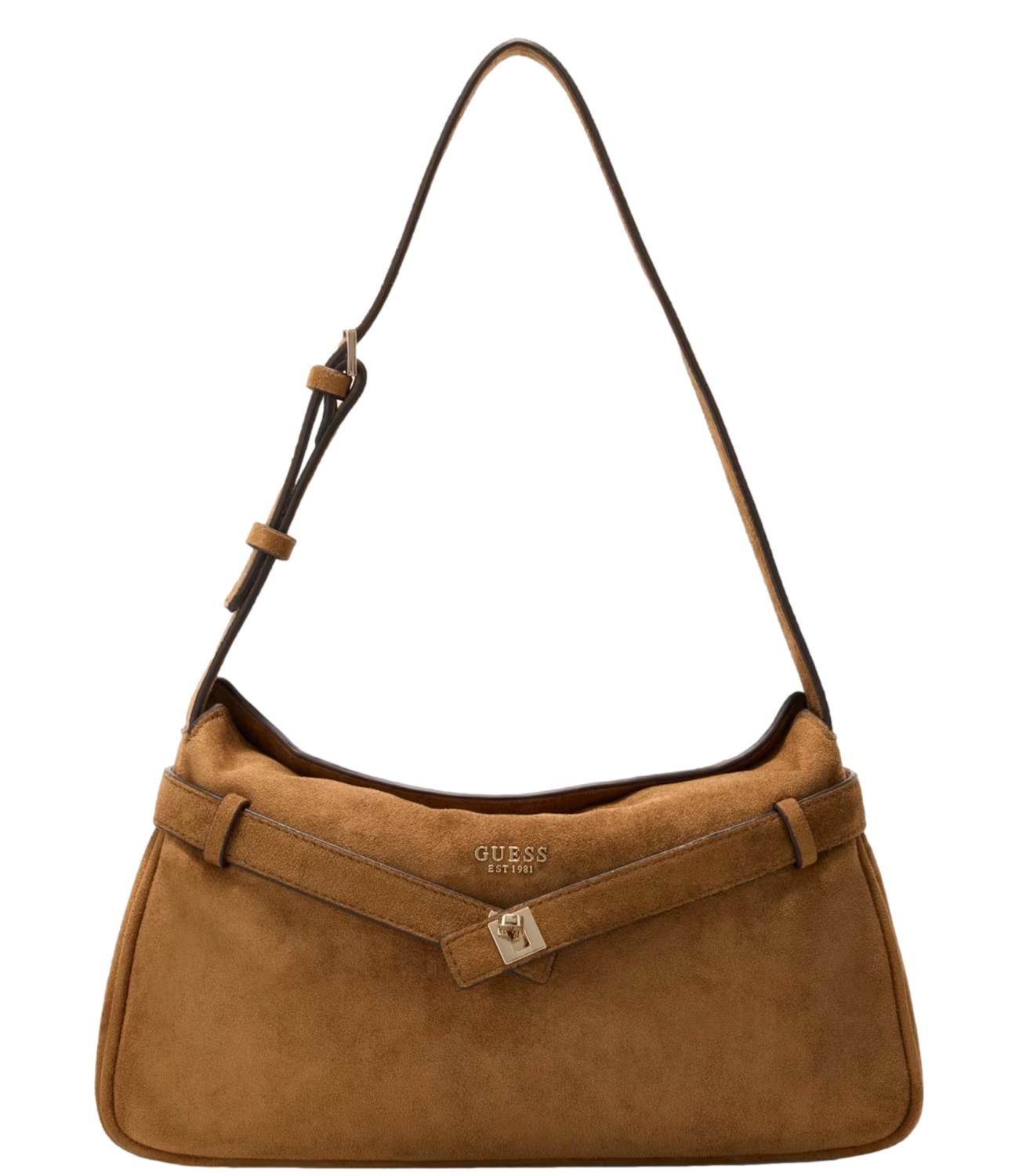 Guess Borsa Ella Shoulder Cognac Donna