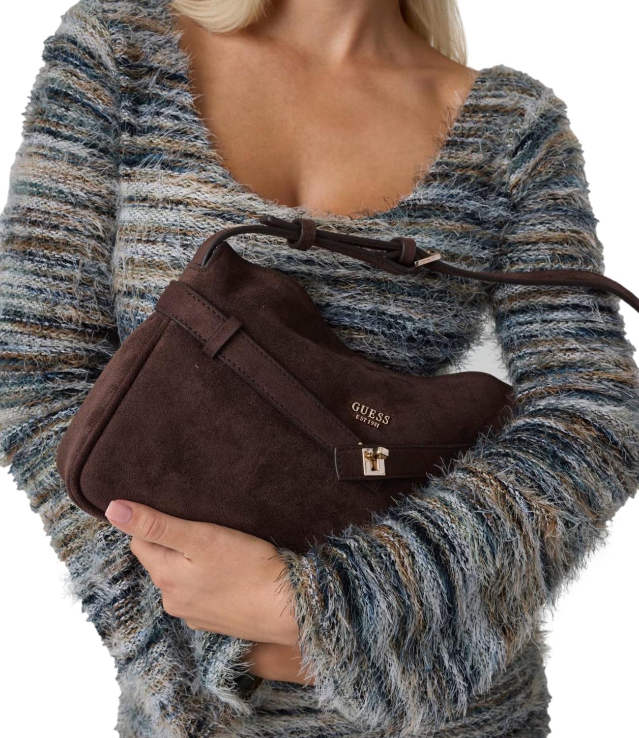 Guess Borsa Ella Shoulder Espresso Donna