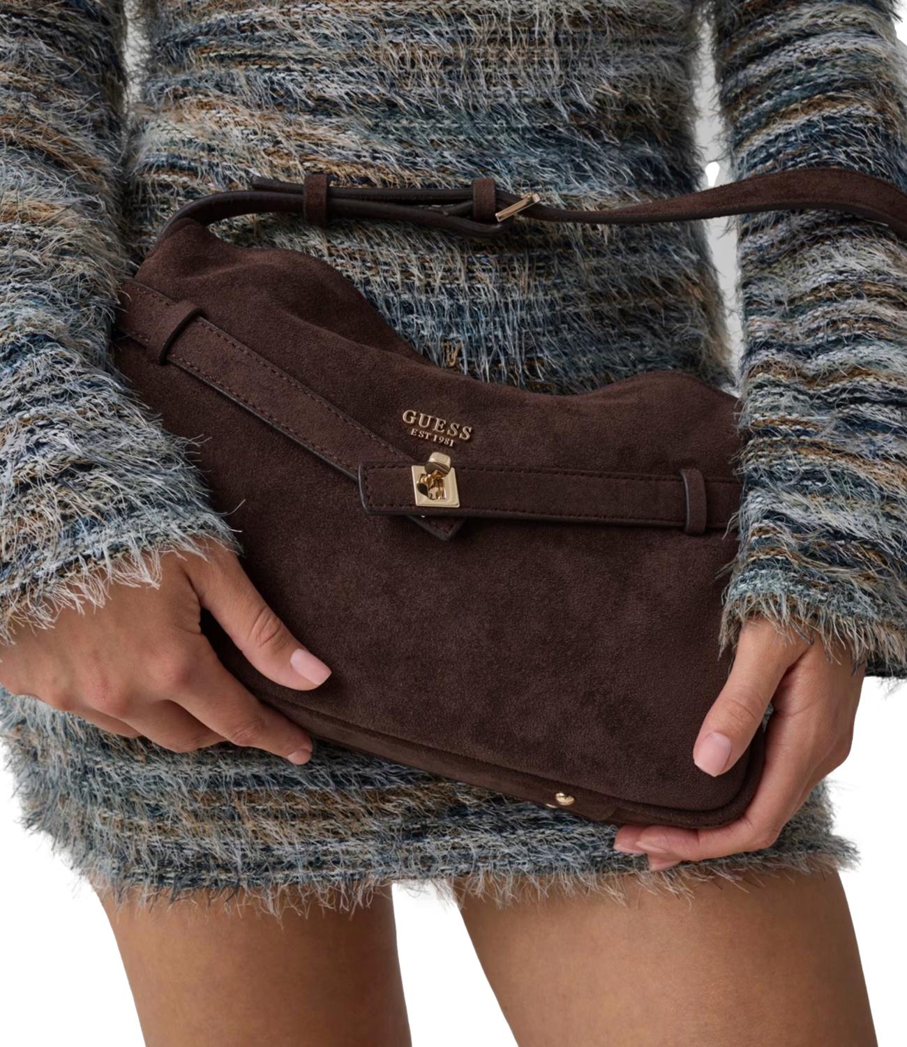 Guess Borsa Ella Shoulder Espresso Donna