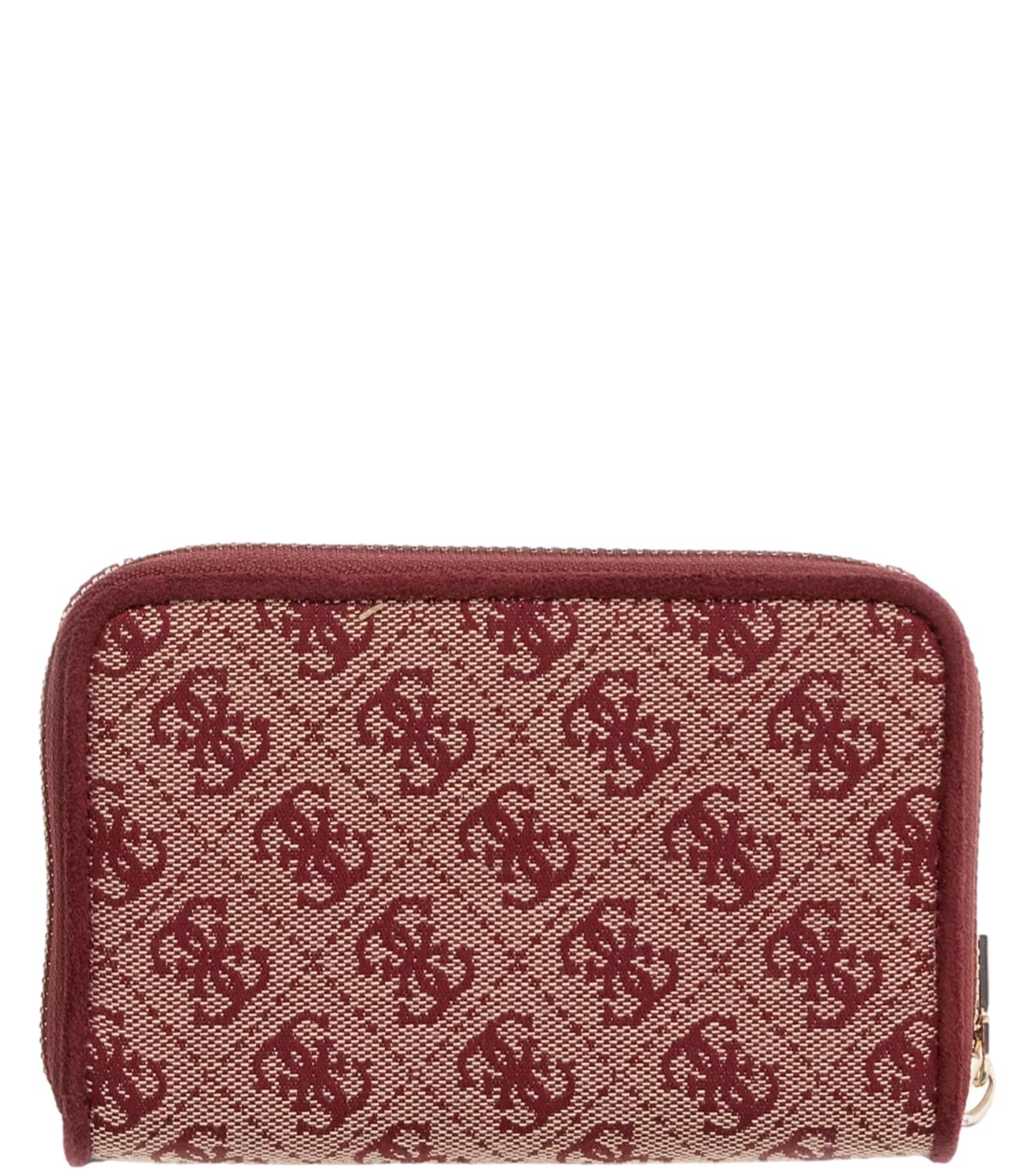Guess Portafoglio Samantha Slg Med Zip Around Merlot Logo Donna