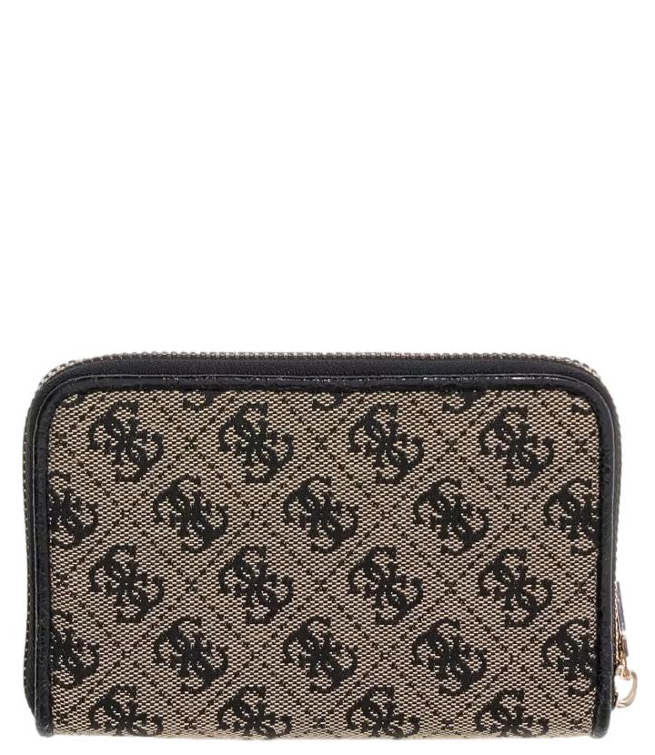 Guess Portafoglio Samantha Slg Med Zip Around Black Logo Donna