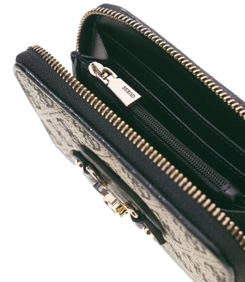 Guess Portafoglio Samantha Slg Med Zip Around Black Logo Donna