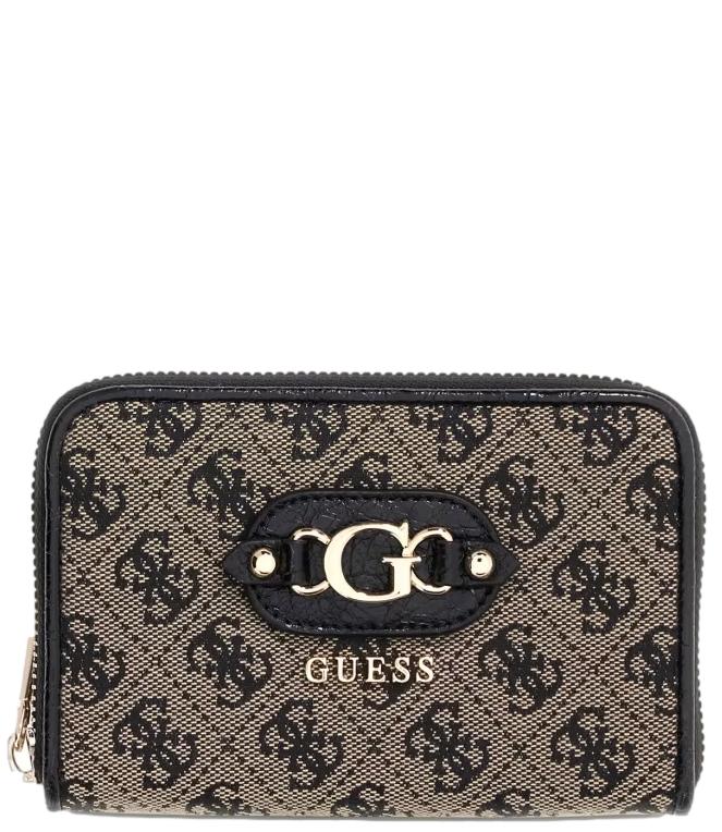 Guess Portafoglio Samantha Slg Med Zip Around Black Logo Donna