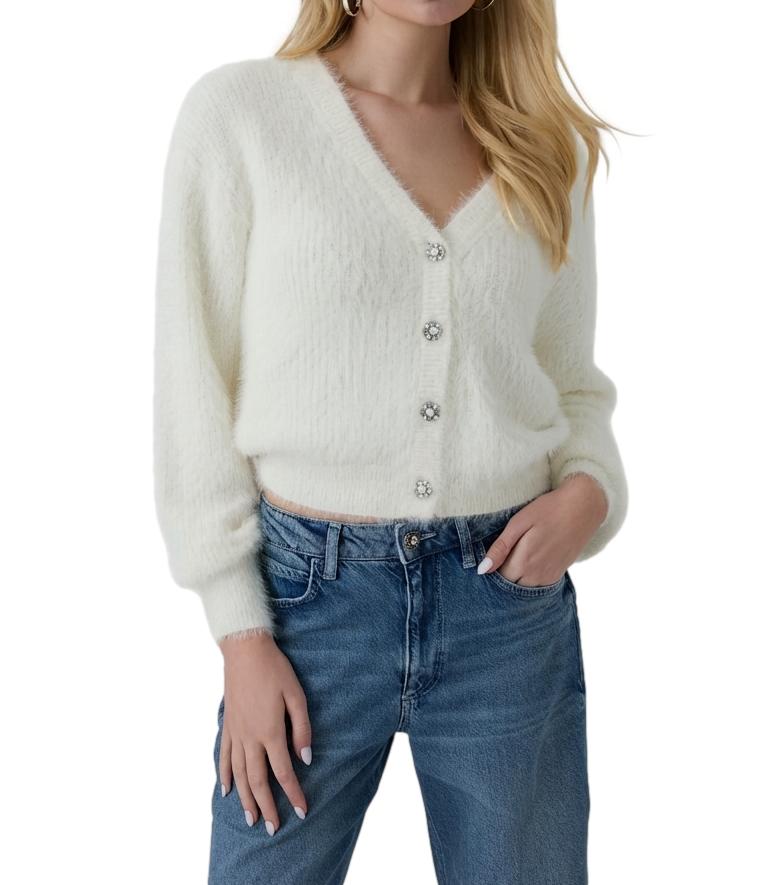 Guess Cardigan Gabrielle Cream White Donna