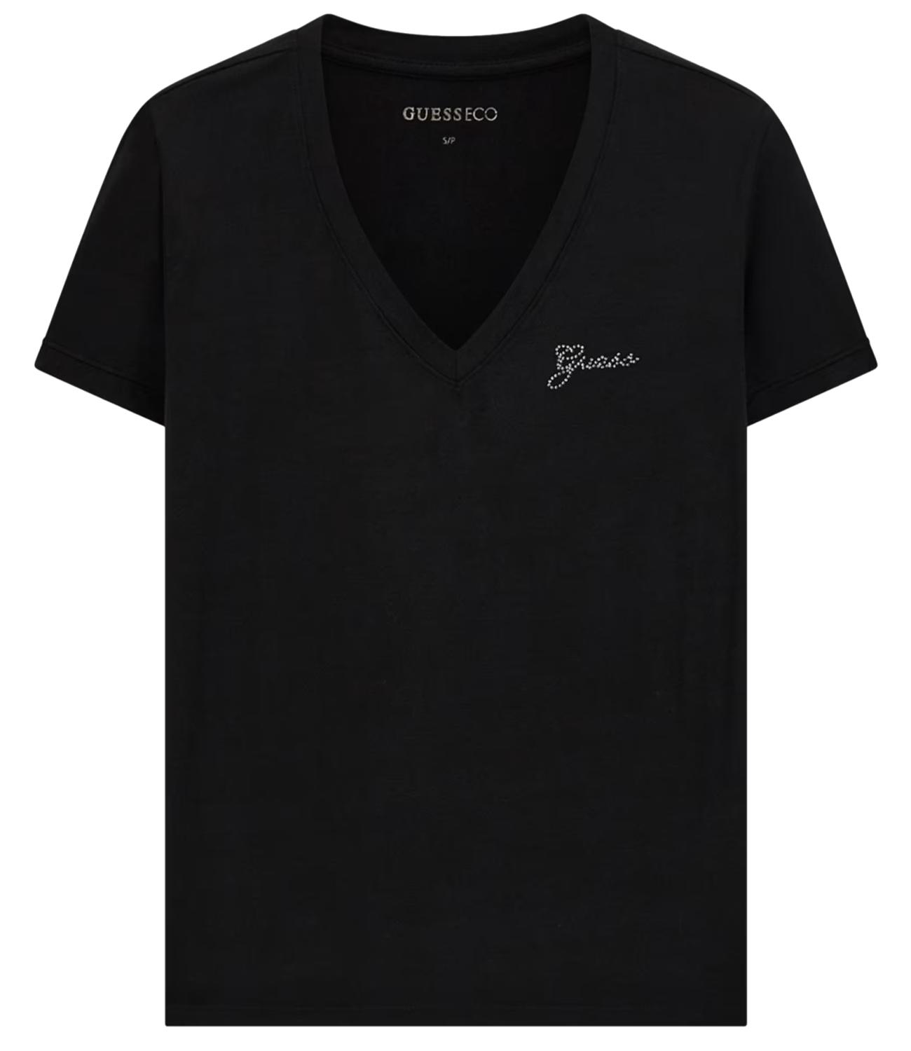 Guess T-shirt New Ss Vn Mini Logo Tee Nera Donna