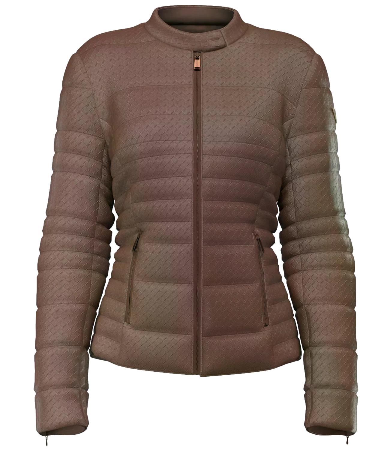 Guess Giubbino New Vona Block Embossed Brown Sand Donna