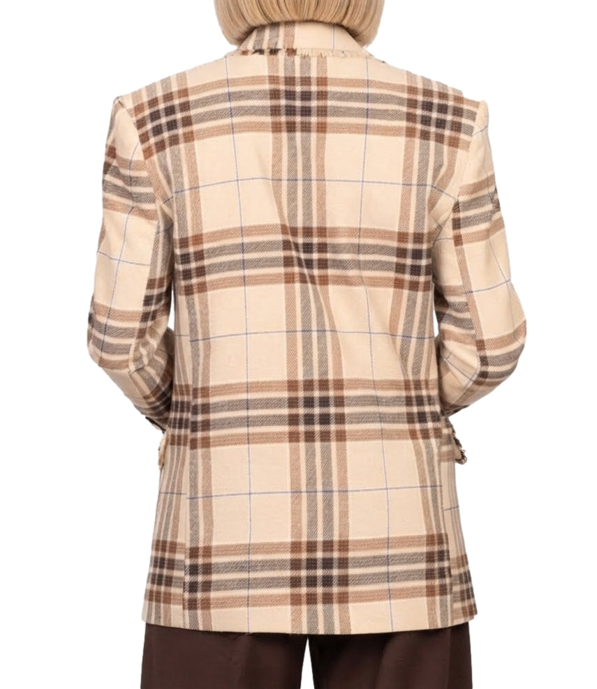 Have One Giacca Check Beige Donna