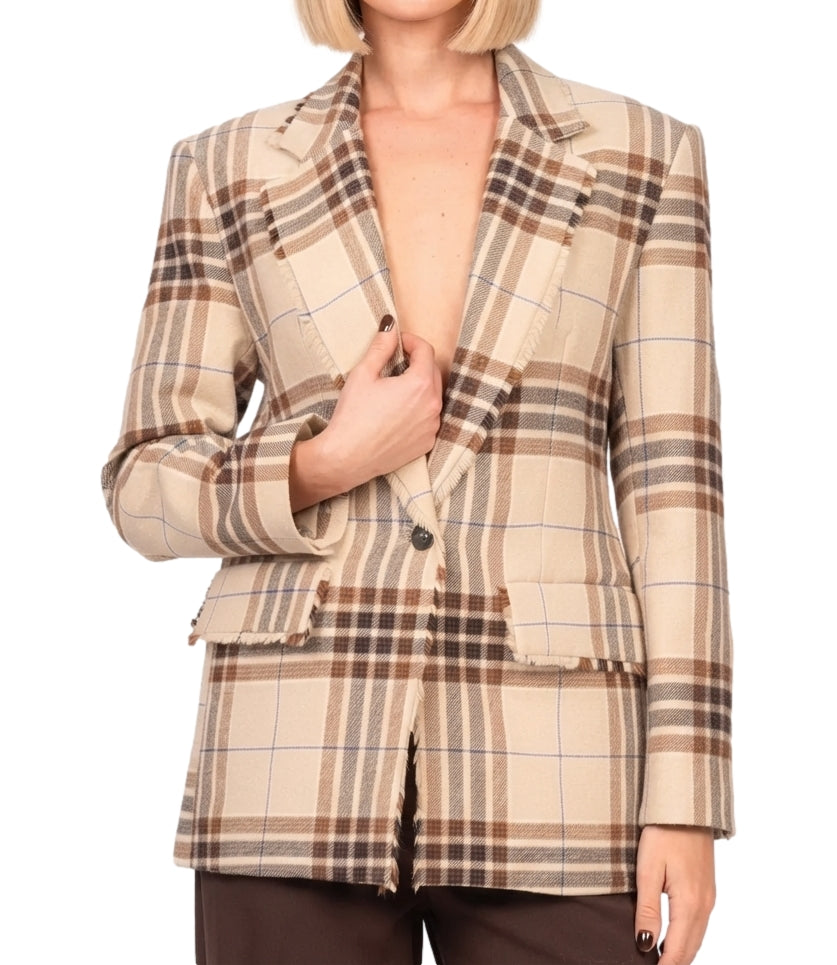 Have One Giacca Check Beige Donna