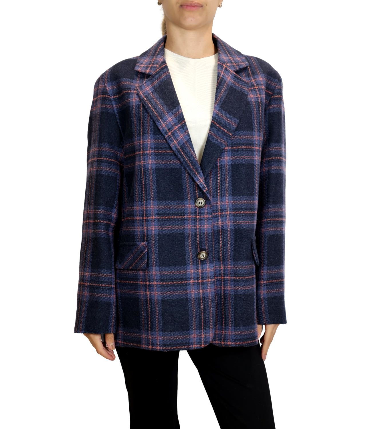 Have One Giacca Over Quadri Blu/Rosa Donna