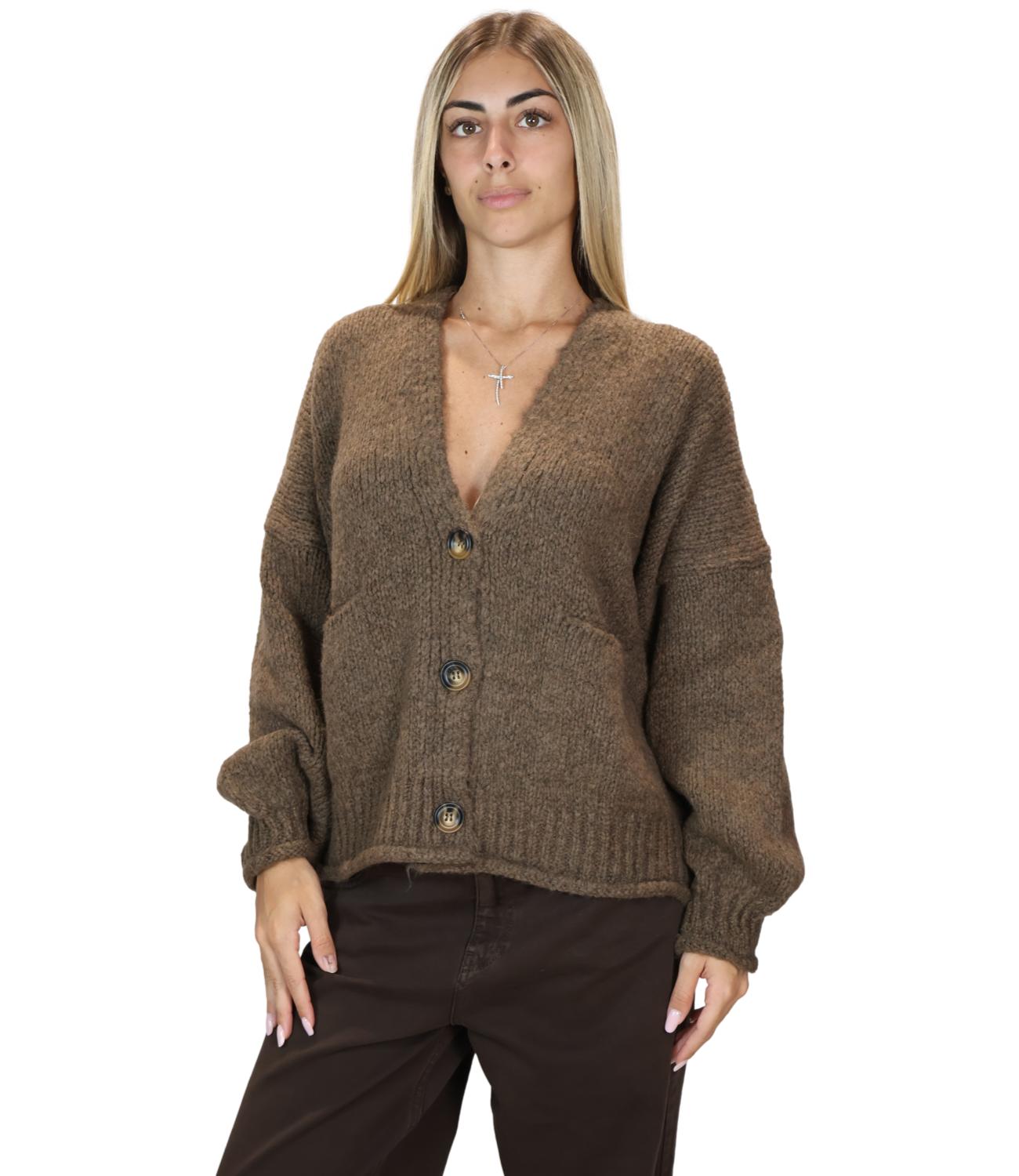 Have One Giacca Cardigan Tortora Donna