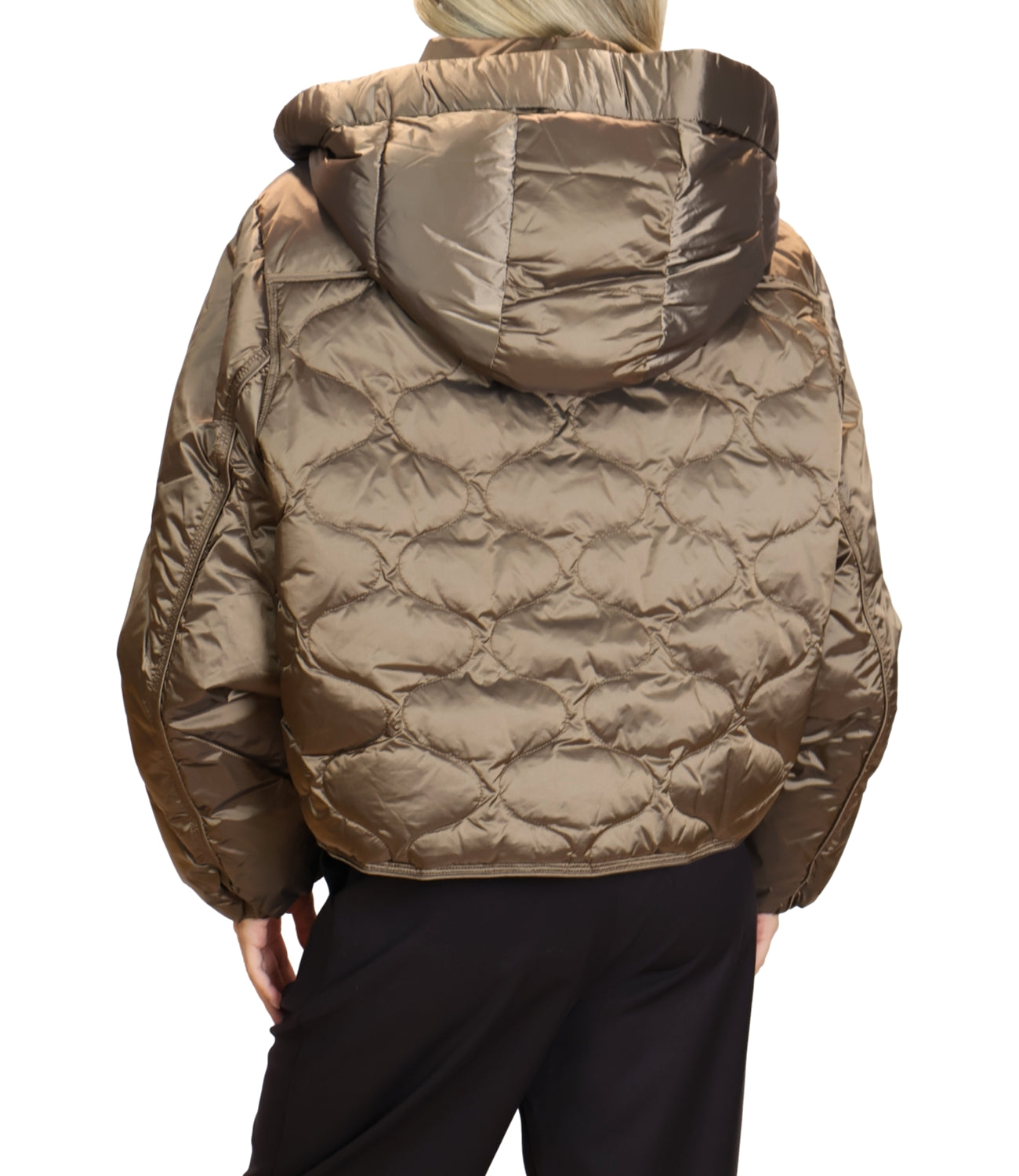 Have One Piumino Crop Tortora Donna