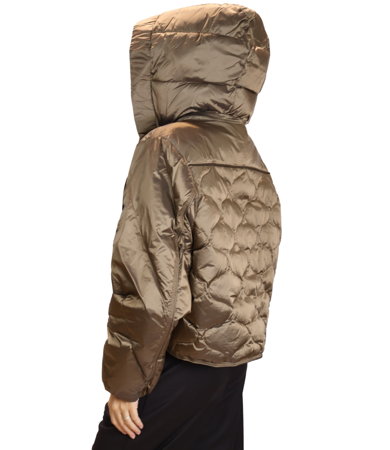 Have One Piumino Crop Tortora Donna