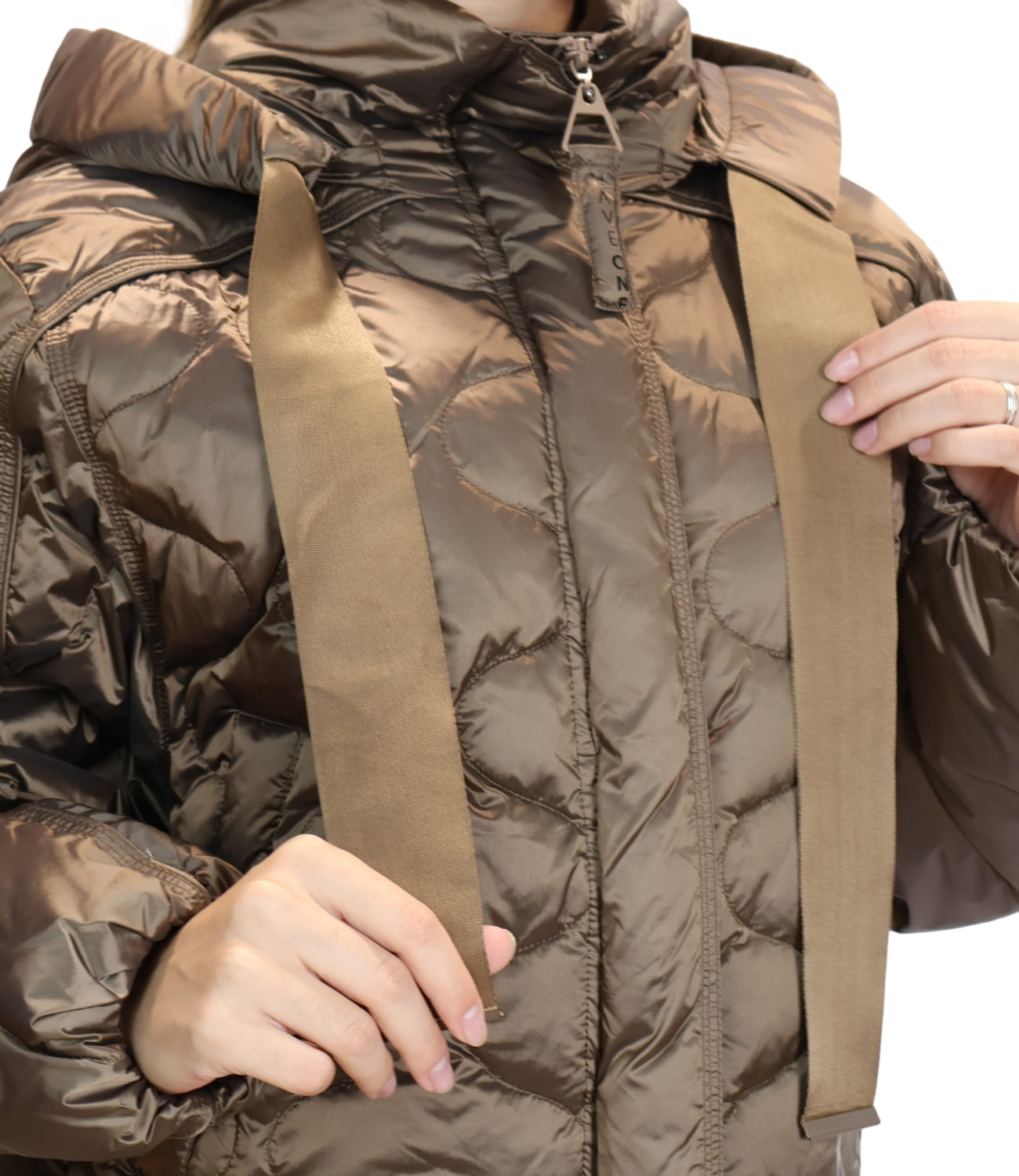 Have One Piumino Crop Tortora Donna
