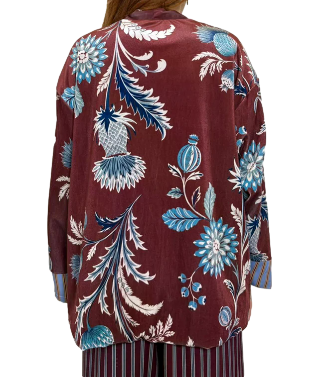 Have One Kimono Fiori Celeste Donna