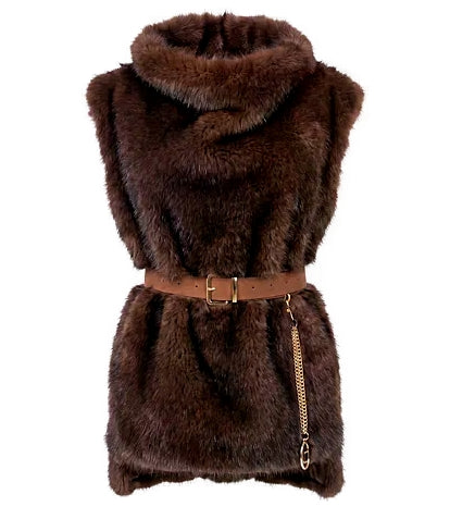 Have One Gilet Pelliccia Moro Donna