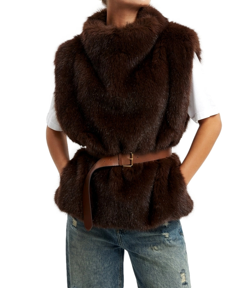 Have One Gilet Pelliccia Moro Donna