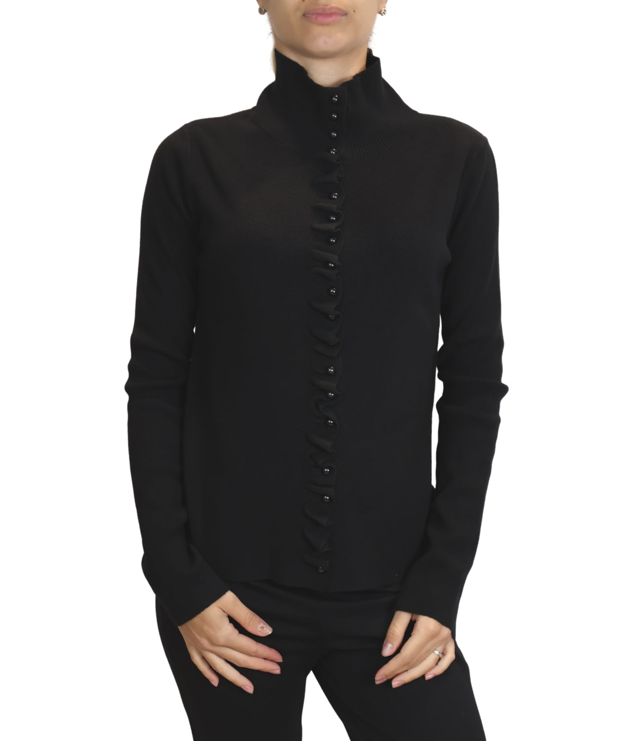 Have One Cardigan Rouches Nero Donna