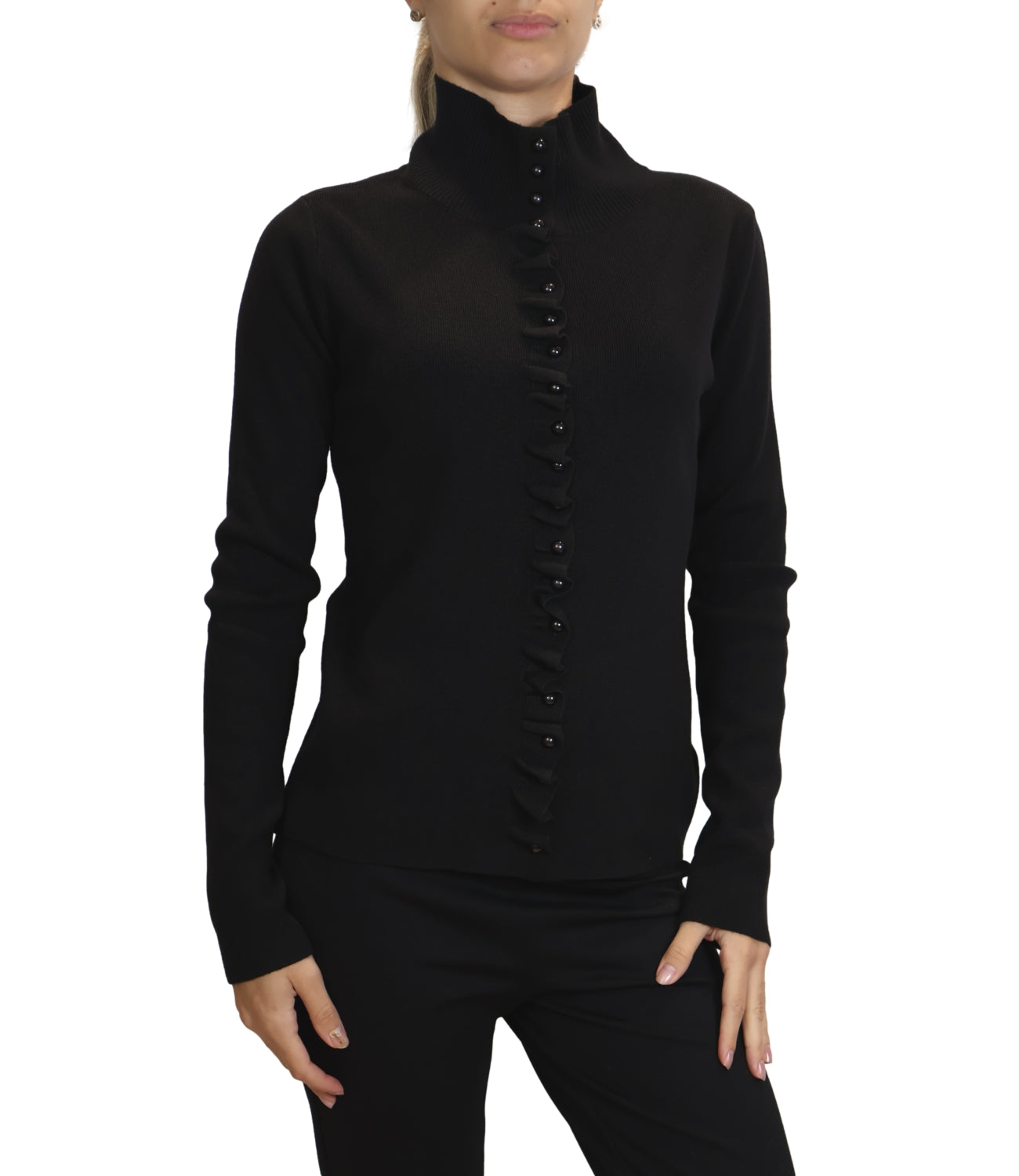 Have One Cardigan Rouches Nero Donna