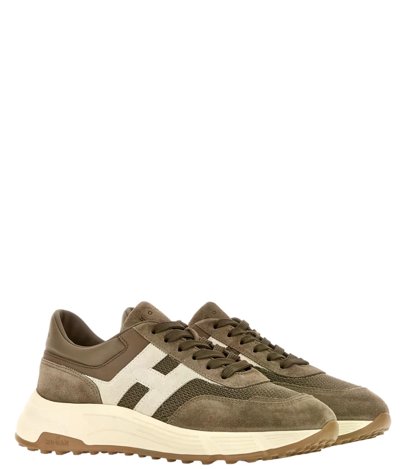 Hogan Sneakers Hyperlight verde kaki uomo