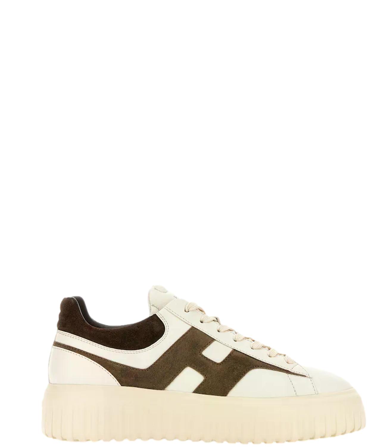 Sneakers Hogan H-Stripes Avorio Marrone uomo