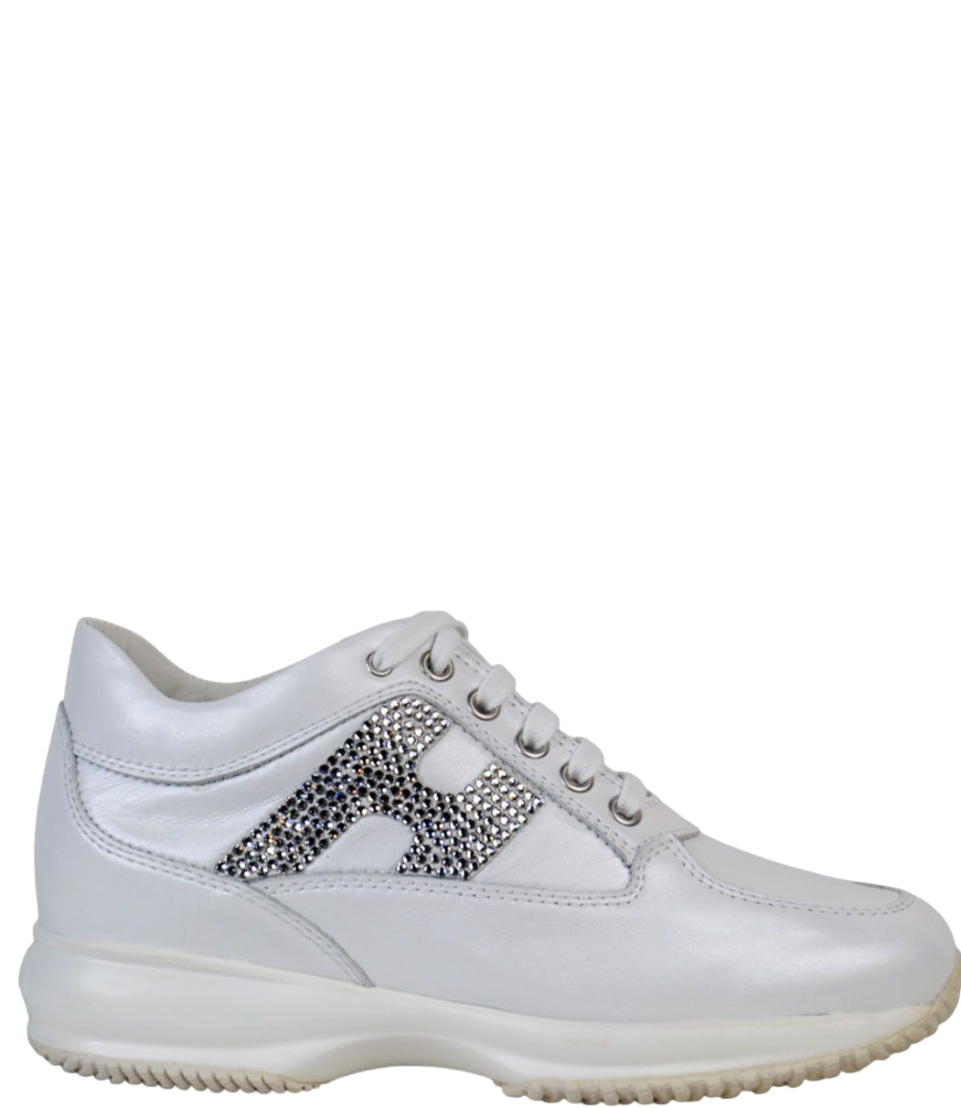 Scarpe Hogan Interactive H Strass Bianca