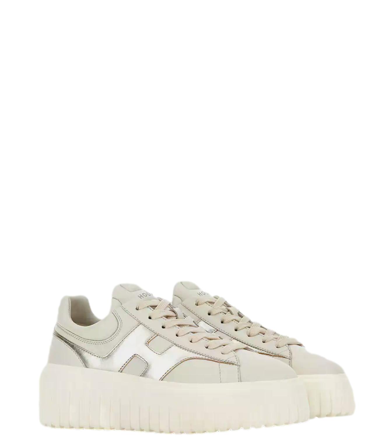 Sneakers Hogan H-Stripes Oro Avorio donna