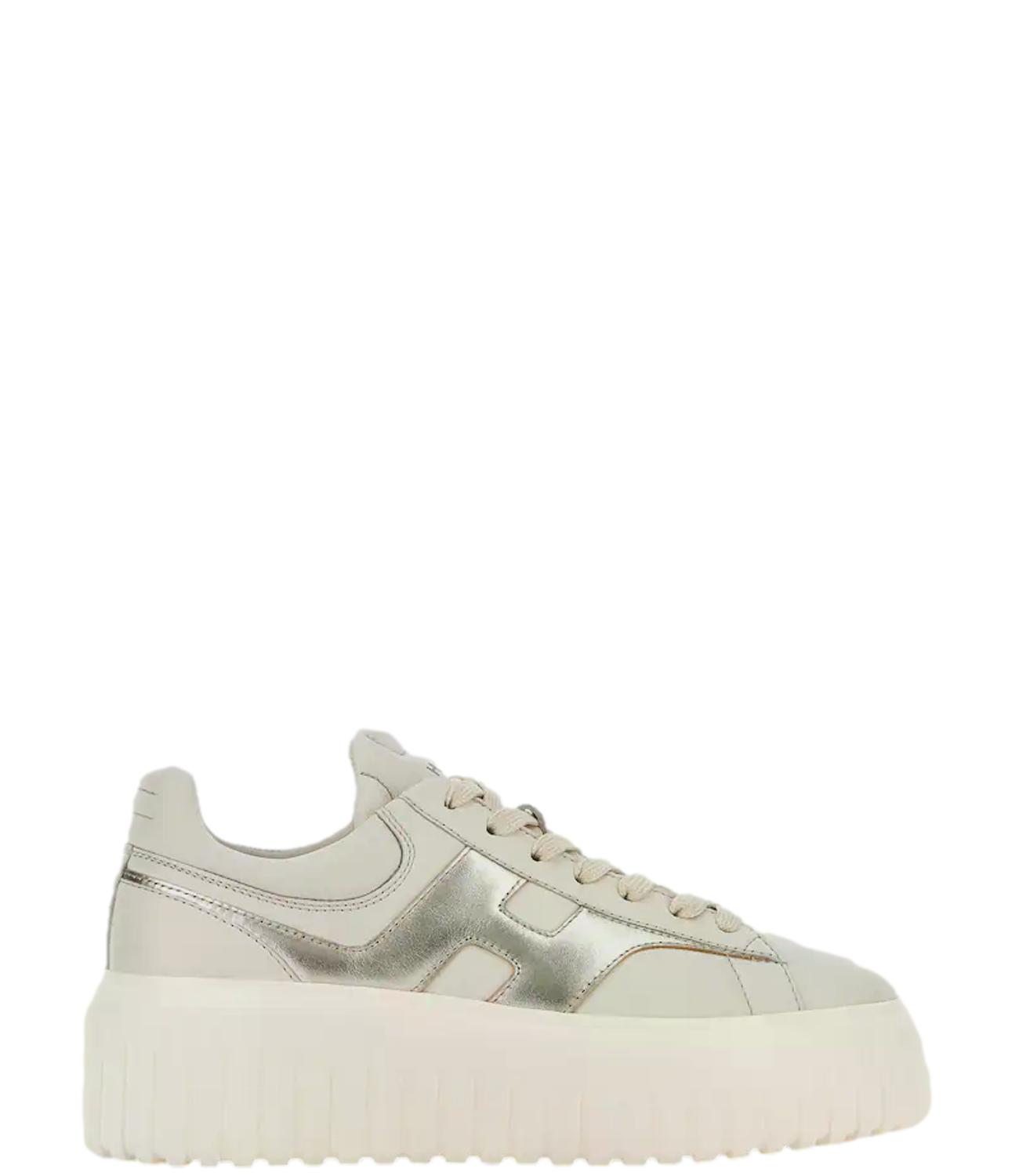 Sneakers Hogan H-Stripes Oro Avorio donna