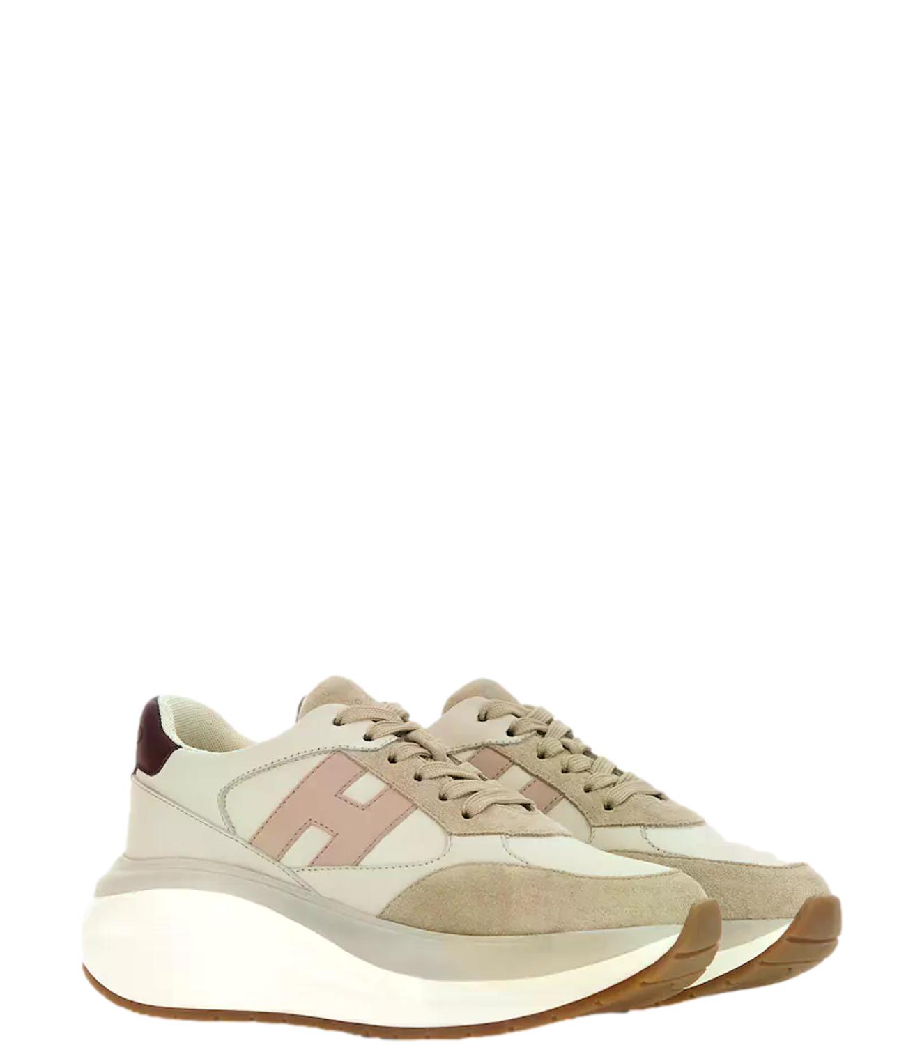 Sneakers Hogan Maxi I Active beige/rosa donna
