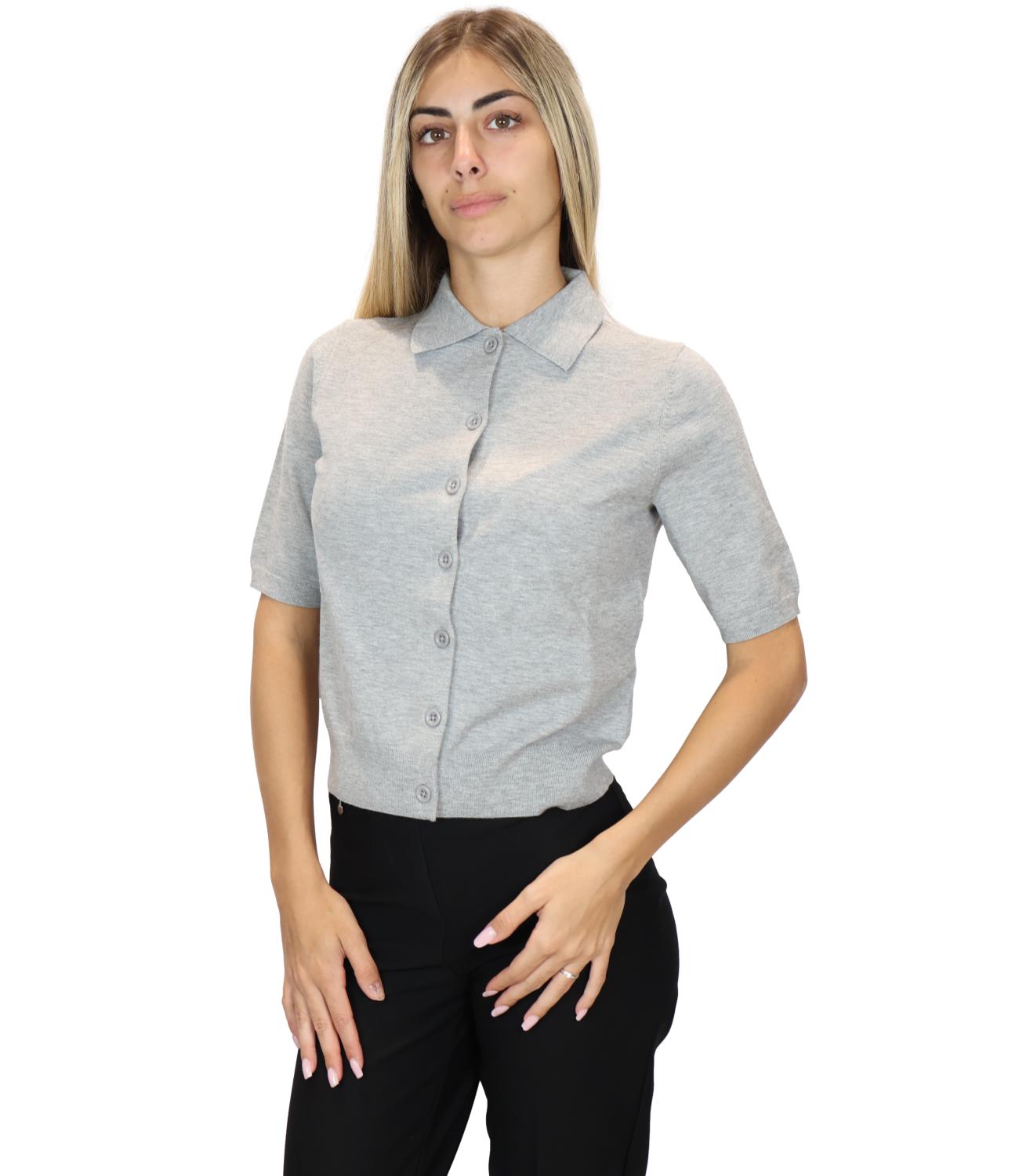 Iblues Cardigan Iblfaglia Grigio Melange Donna