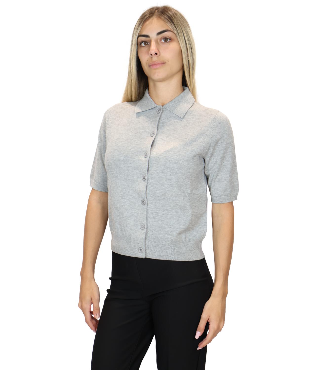 Iblues Cardigan Iblfaglia Grigio Melange Donna