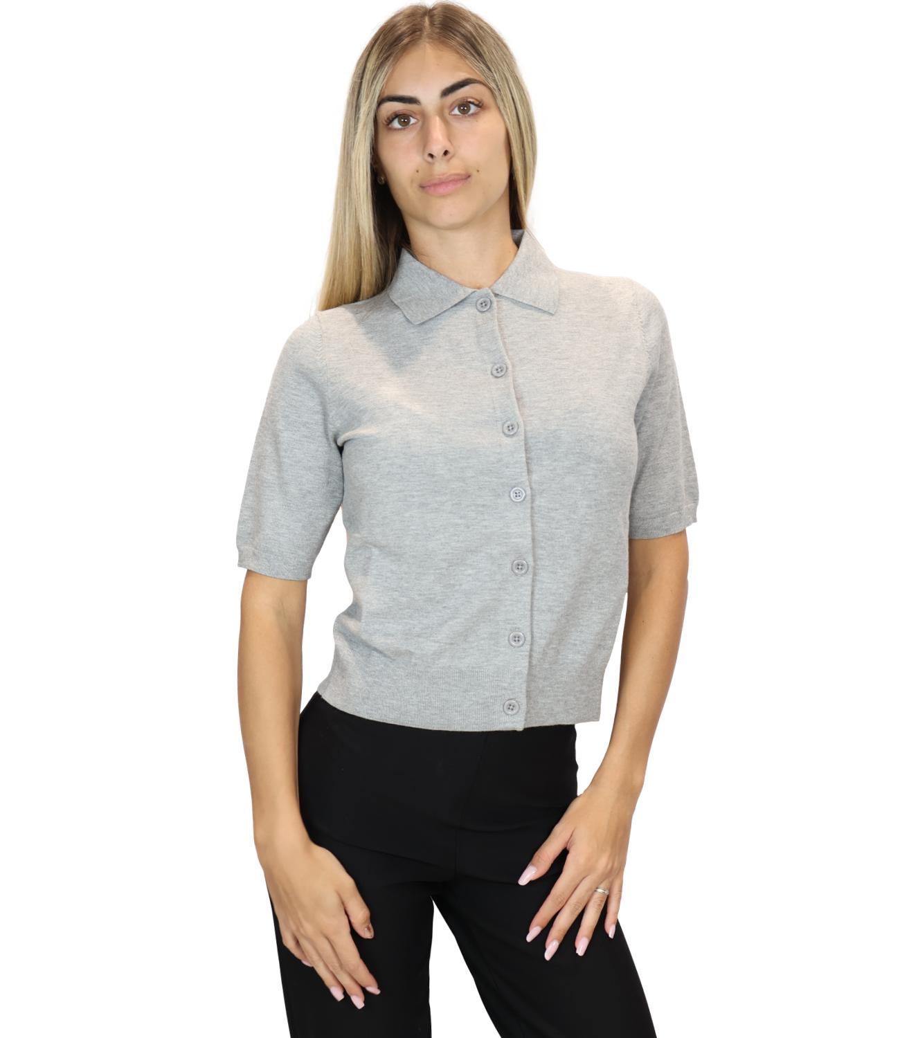 Iblues Cardigan Iblfaglia Grigio Melange Donna
