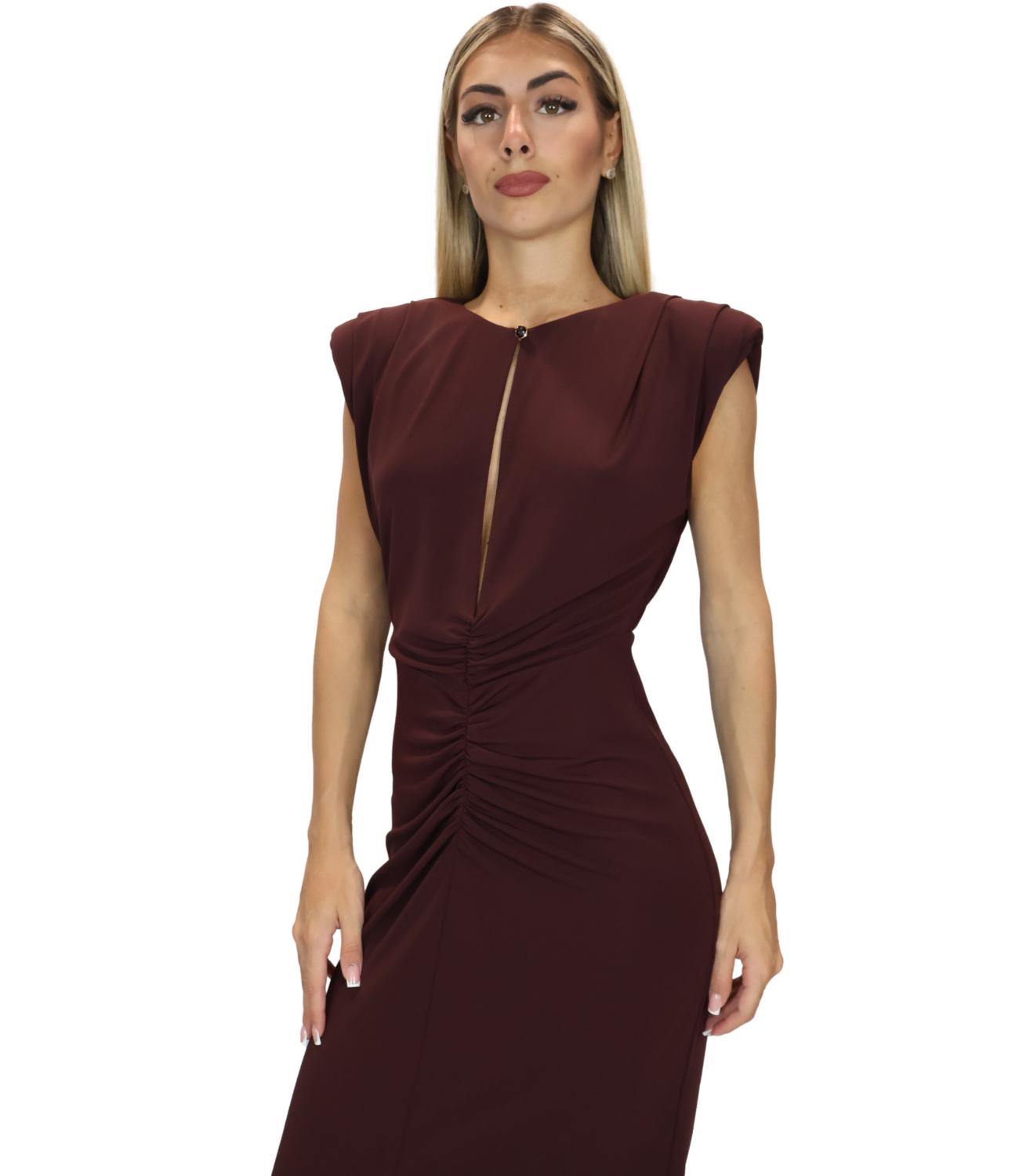 Imperial Abito Midi Plum Noir Donna