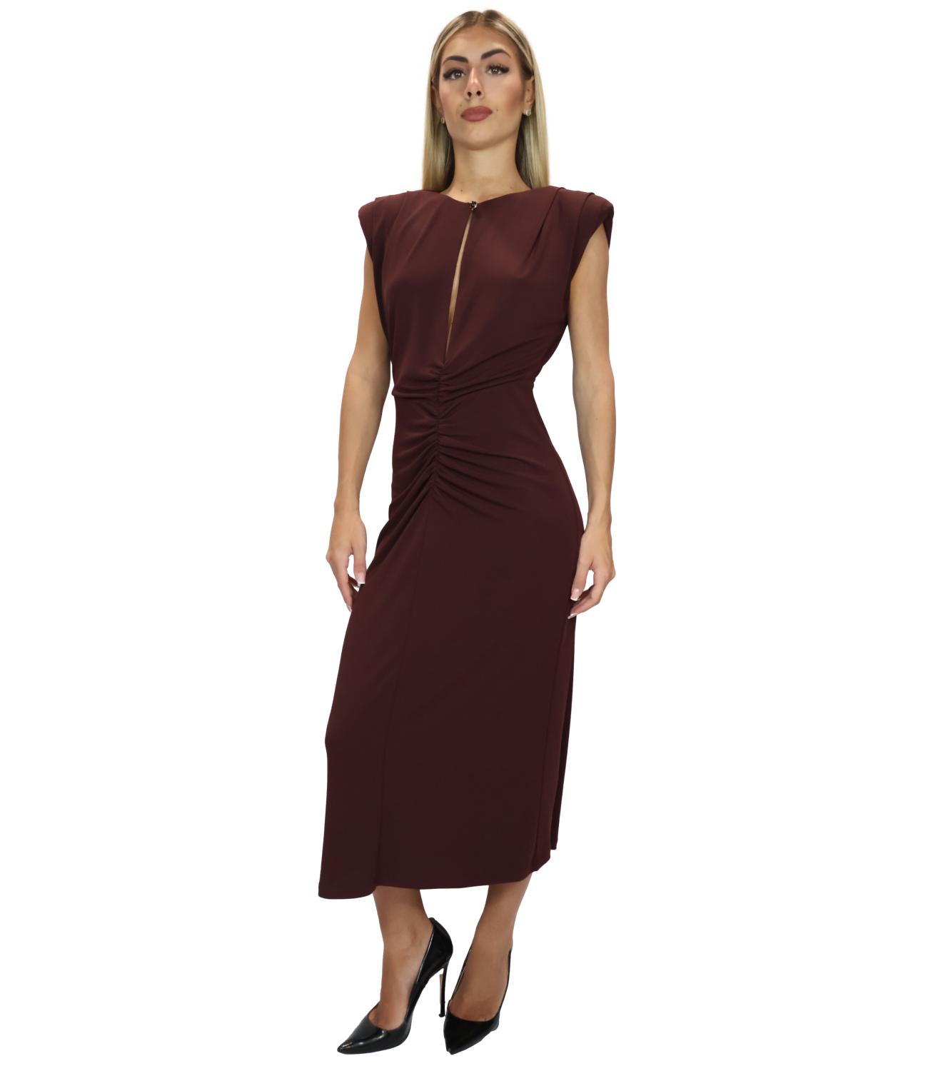 Imperial Abito Midi Plum Noir Donna