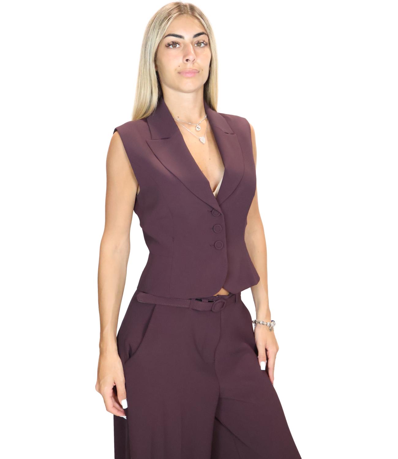 Imperial Gilet Plum Noir Donna