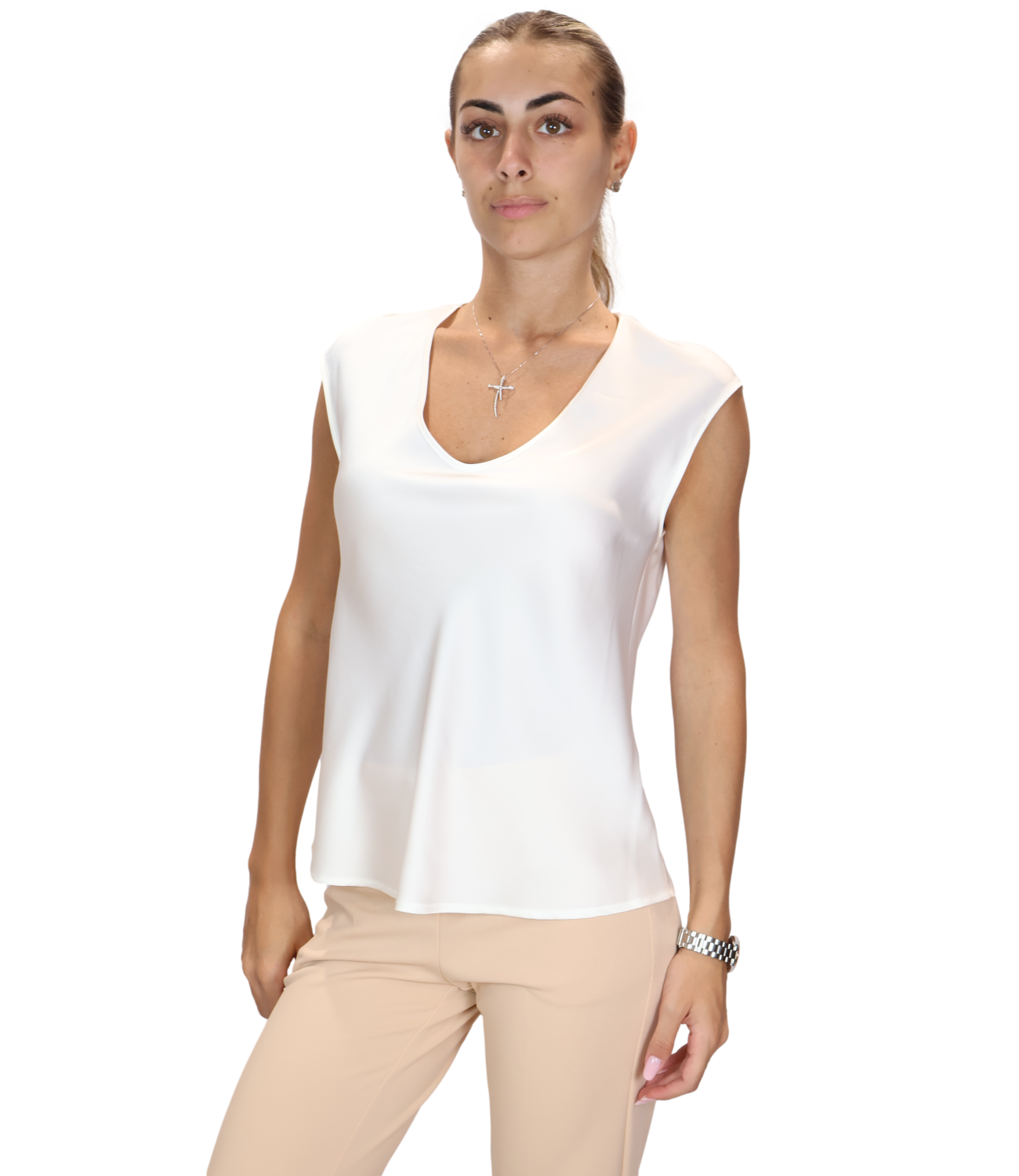 Imperial Canotta Off White Donna