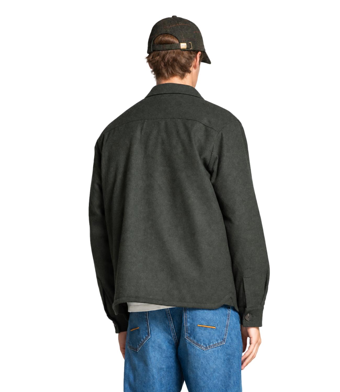 Overshirt Derek Impure verde militare in lana uomo