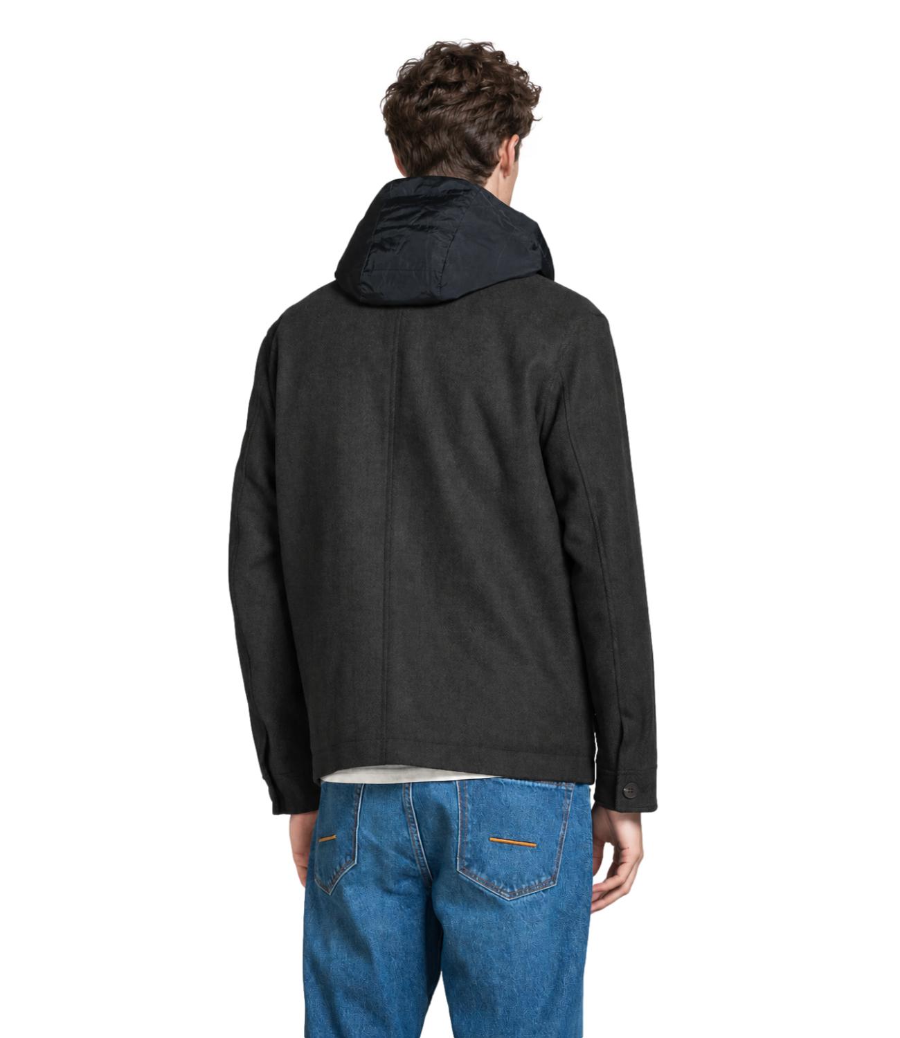 Impure Giubbino Liam Hoodie Jacket mixed wool marrone