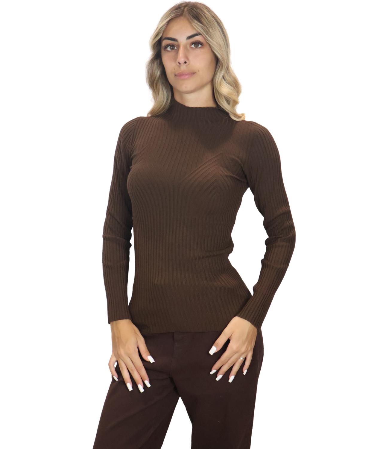 Kontatto Maglia Lupetto Moka Donna