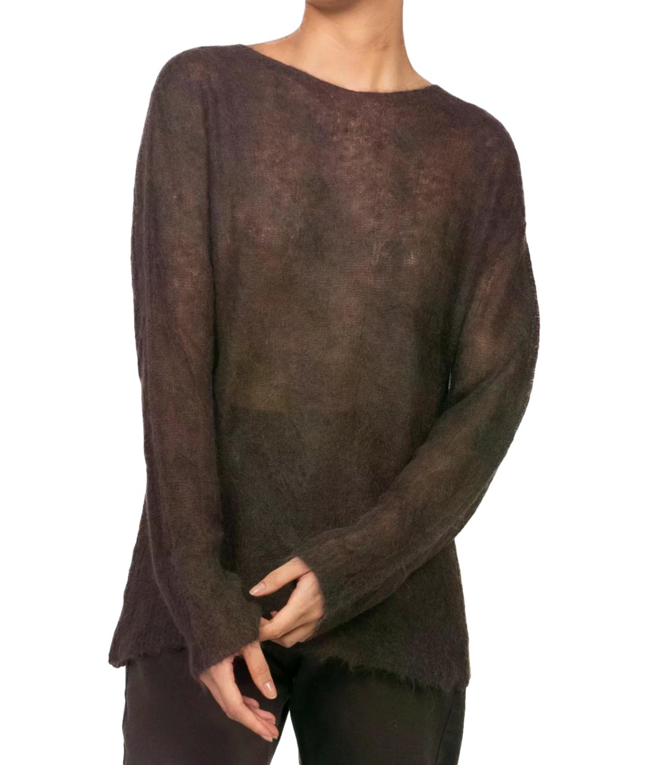 Kontatto Maglia Girocollo Trecce Moka Donna